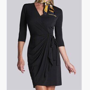 Liquid Yacht Wear grey wrap dress Womens Medium bodycon luxury designer casual